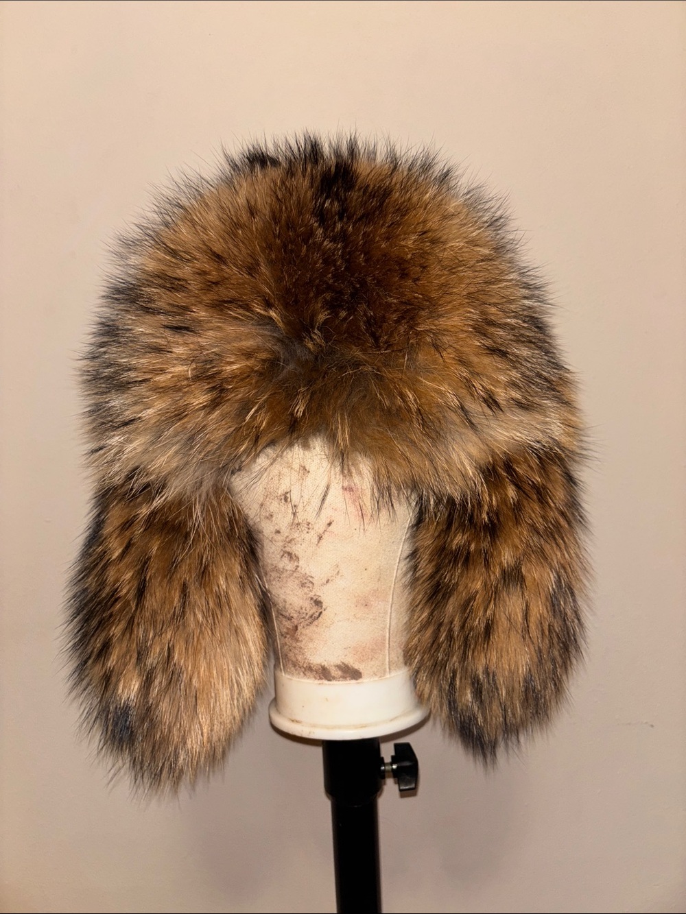 Real Fur Ushanka Hat in Brown Tones